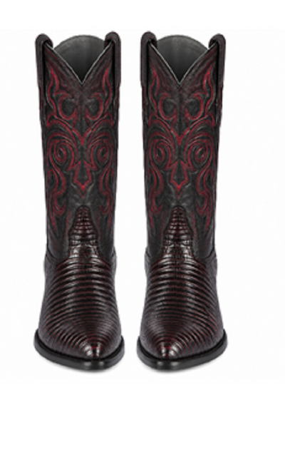 Los Altos Men's Black Cherry Lizard Cowboy Boot