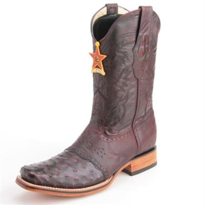 Los Altos Boots Cherry Black Boots Genuine Ostrich Skin