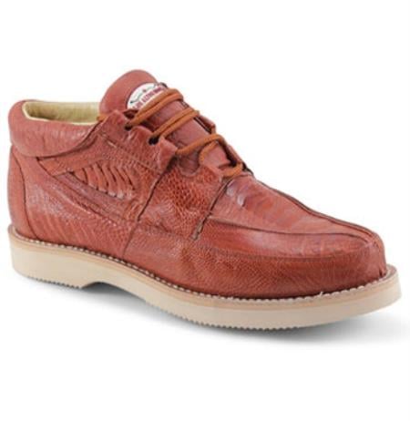 Men's Los Altos Genuine Ostrich Leg Exotic Cognac Authentic Genuine Skin Italian Tennis Dress Sneaker Shoes Mens Ostrich Skin Shoes