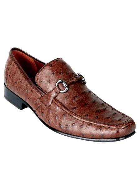 Men's Genuine Ostrich Dress Slip On Casual Stylish Dress Loafer Handmade EE Los Altos Boots Shoes