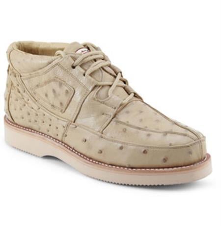 Men's Los Altos Padded Collar Genuine Ostrich Taupe Authentic Genuine Skin Italian Tennis Dress Sneaker Shoes Mens Ostrich Skin Shoes