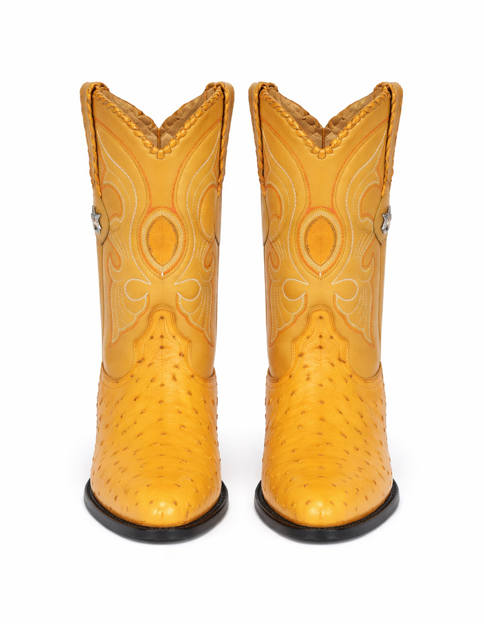 Los Altos Men's Buttercup Genuine Full Quill Ostrich Boots