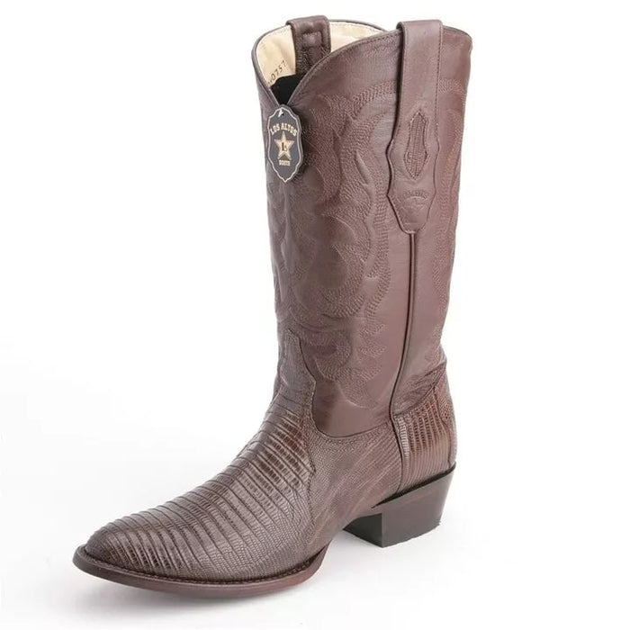 Brown Snip Toe Teju Lizard Boots