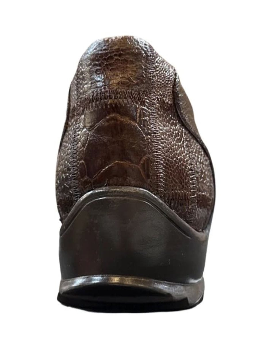 Los Altos Ostrich Leg Lace Up Sneakers Brown