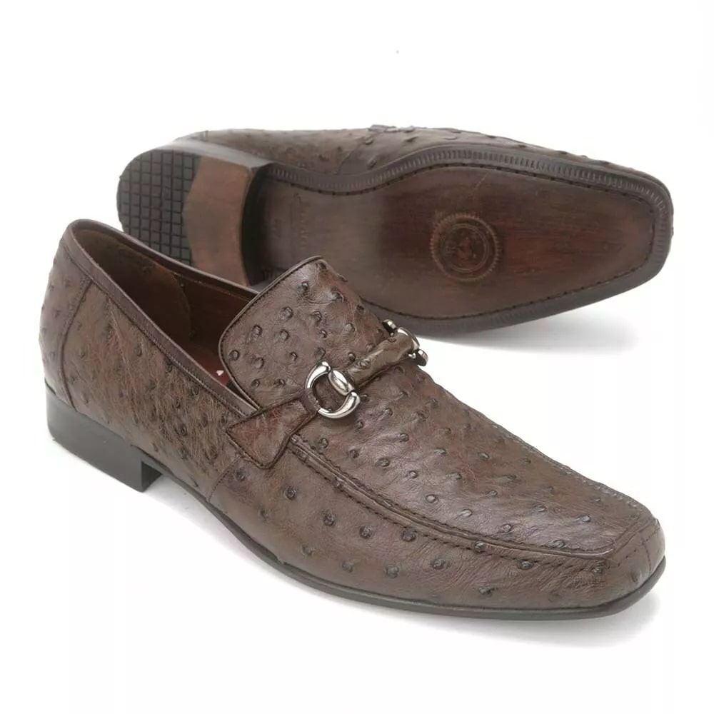 Brown Caiman & Lizard Slip On by Los Altos