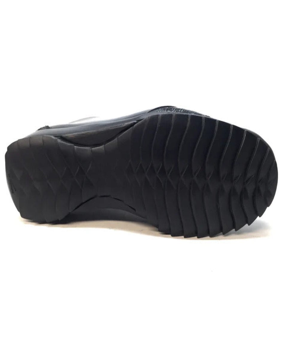 Black Ostrich Leg Lace Up Sneakers by Los Altos