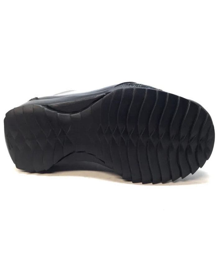 Black Ostrich Leg Lace Up Sneakers by Los Altos