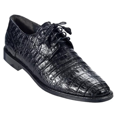Los Altos Black Genuine Caiman Oxford Shoes