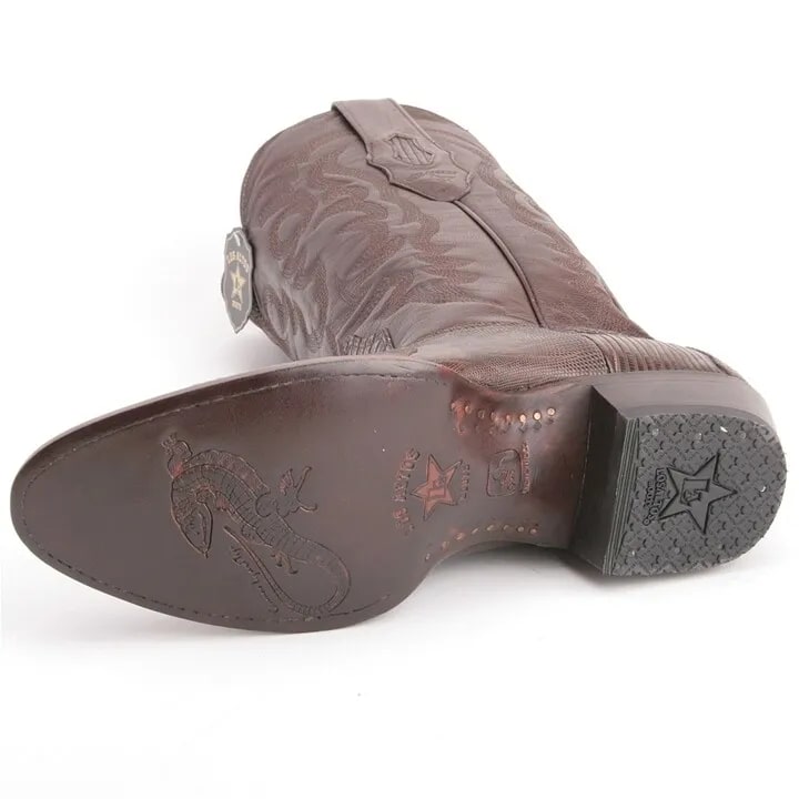 Brown Snip Toe Teju Lizard Boots
