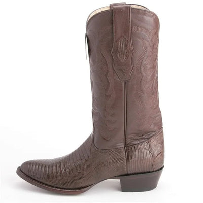 Brown Snip Toe Teju Lizard Boots