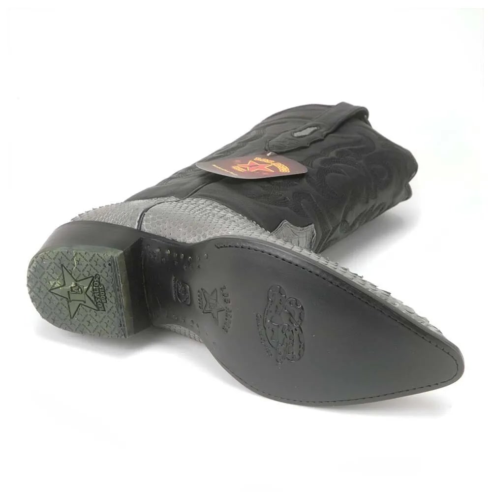 Los Altos Grey Python J Toe Western Boots