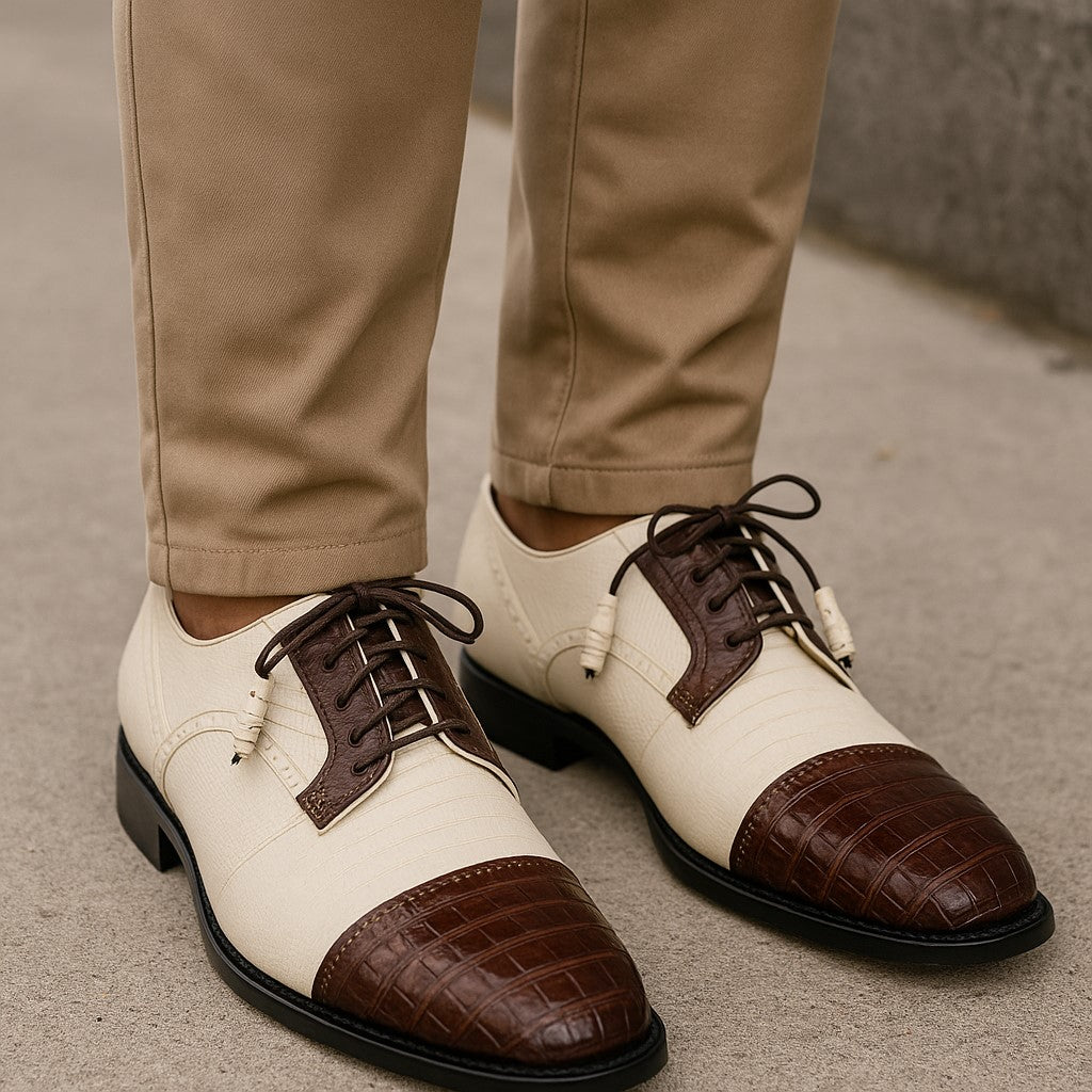 Los Altos Crocodile Cap Toe Shoes