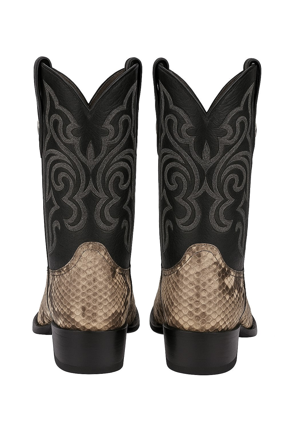 Natural Python Snakeskin Western Boots