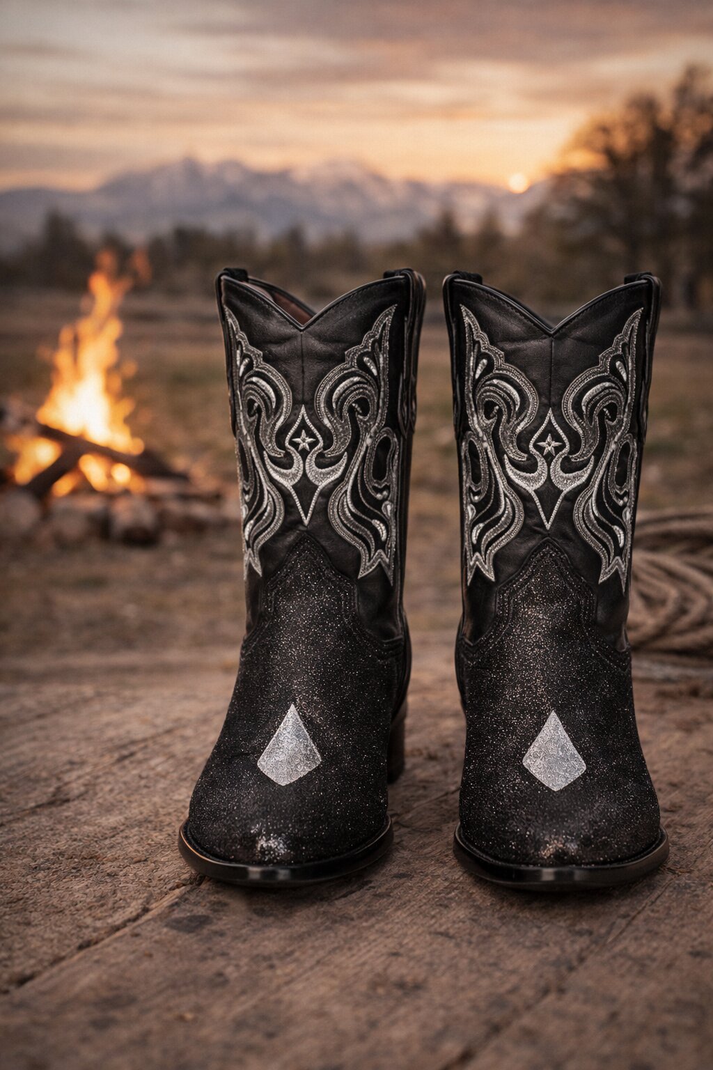 Los Altos Boots Black Genuine Stingray Mantarraya Skin Single Stone Western Cowboy Botas De Mantarraya - Mantarraya Boots (EE)