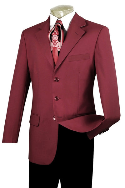Lucci 3-Button Burgundy Blazer