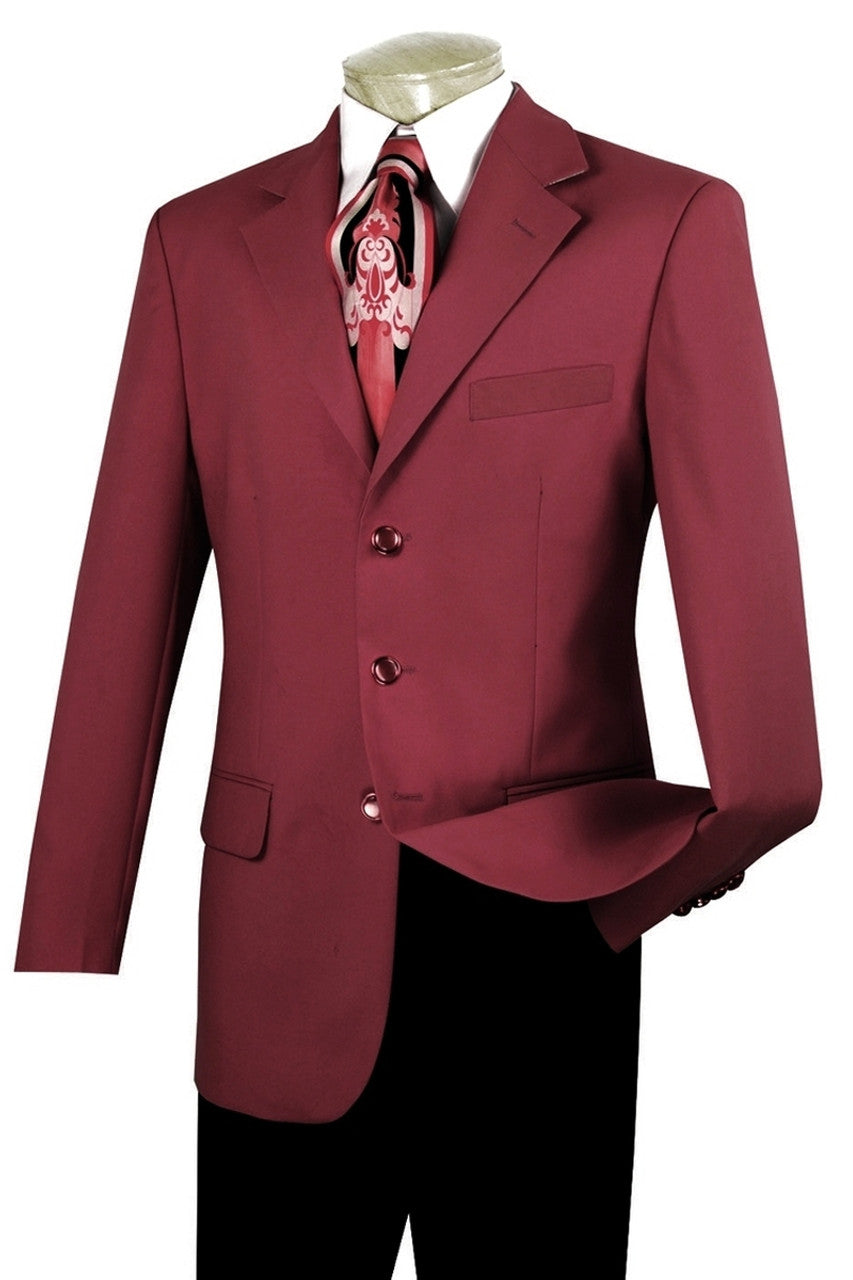 Lucci 3-Button Burgundy Blazer
