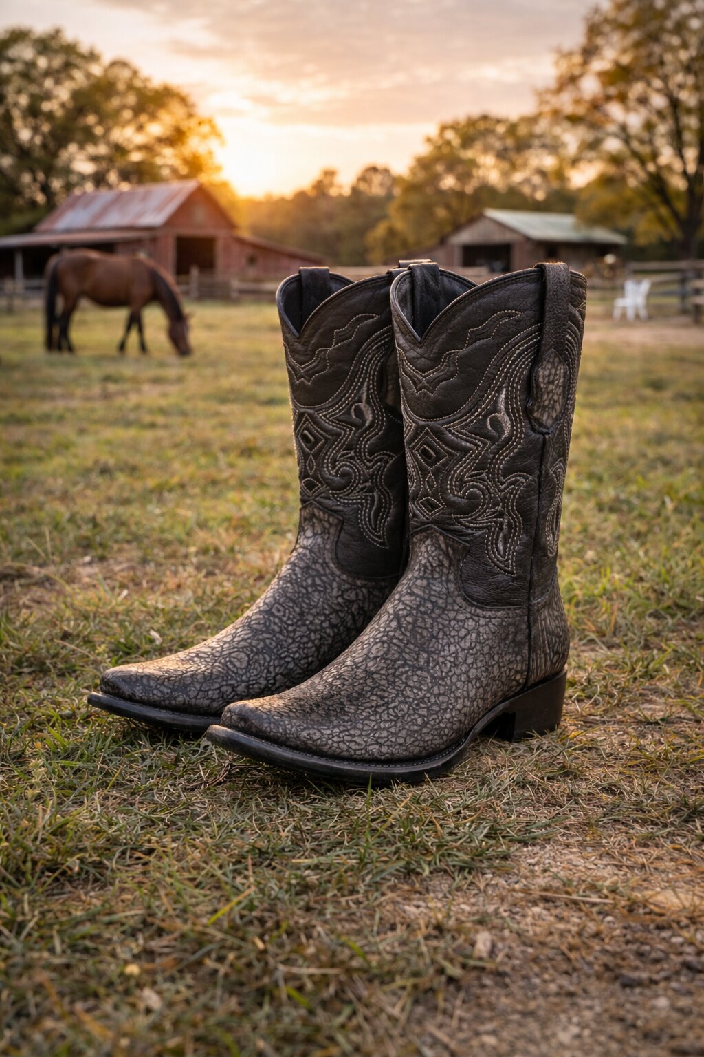 Black Shark Skin Boots Dubai by King Exotic Boots