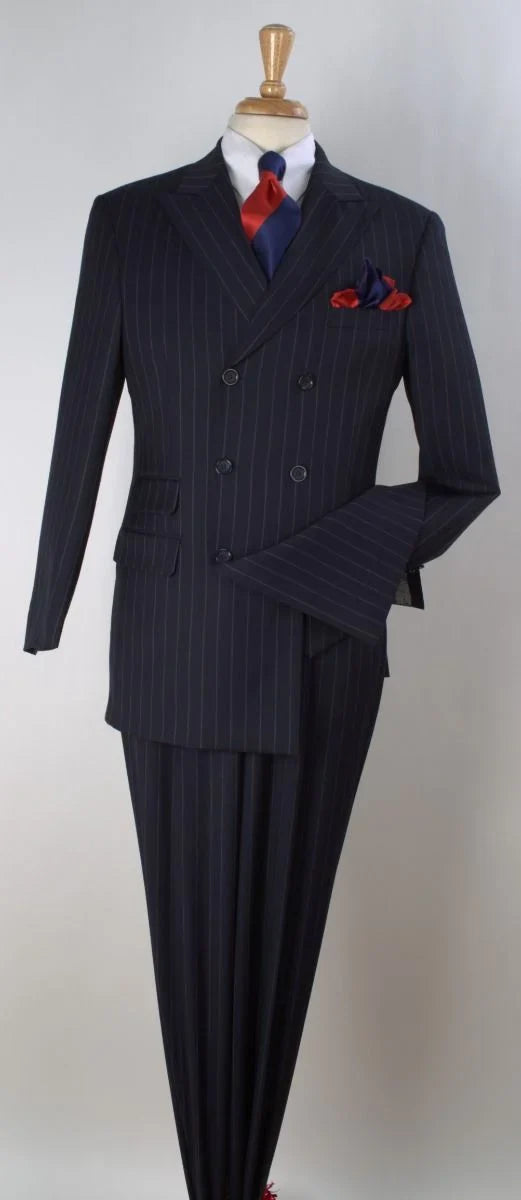 Apollo King Men's 3pc 100% Wool Outlet Double Breasted Suit Fashion Design