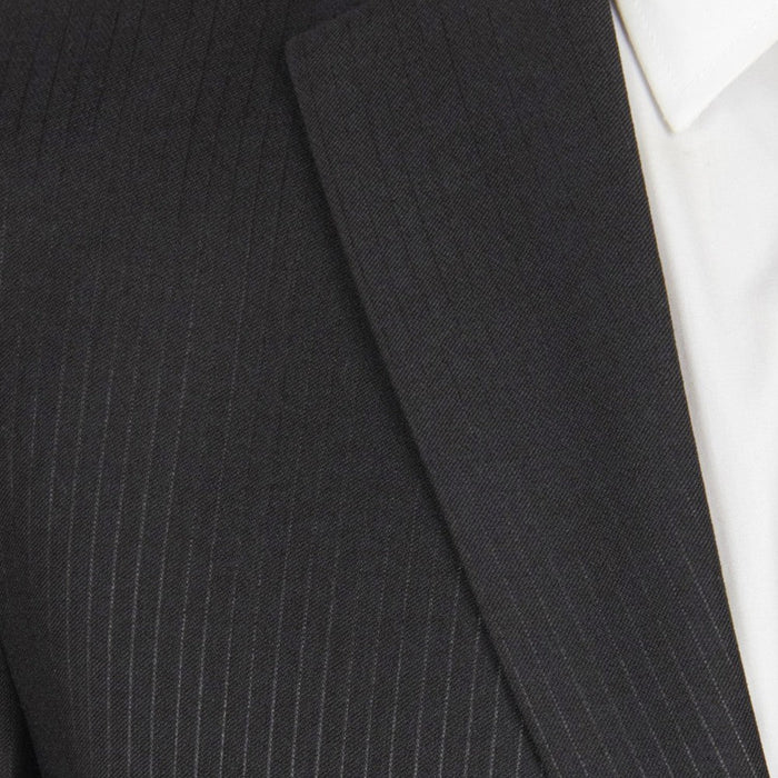 Modern Fit 2 Button Pinstripe Suit, Black