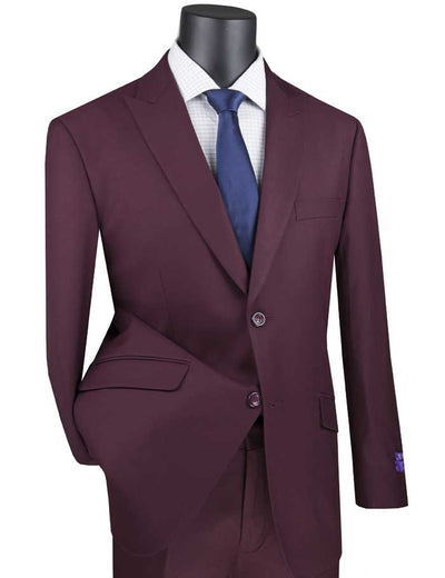 Maroon Modern Fit Textured 2 Piece Suit
