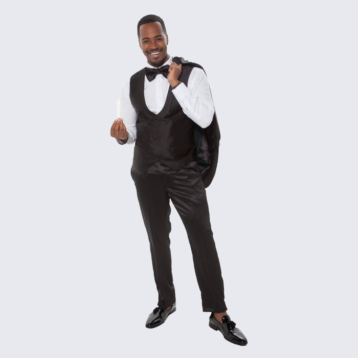 Hunter Green Floral Tuxedo with Shawl Lapel – 4 Piece Slim Fit Set