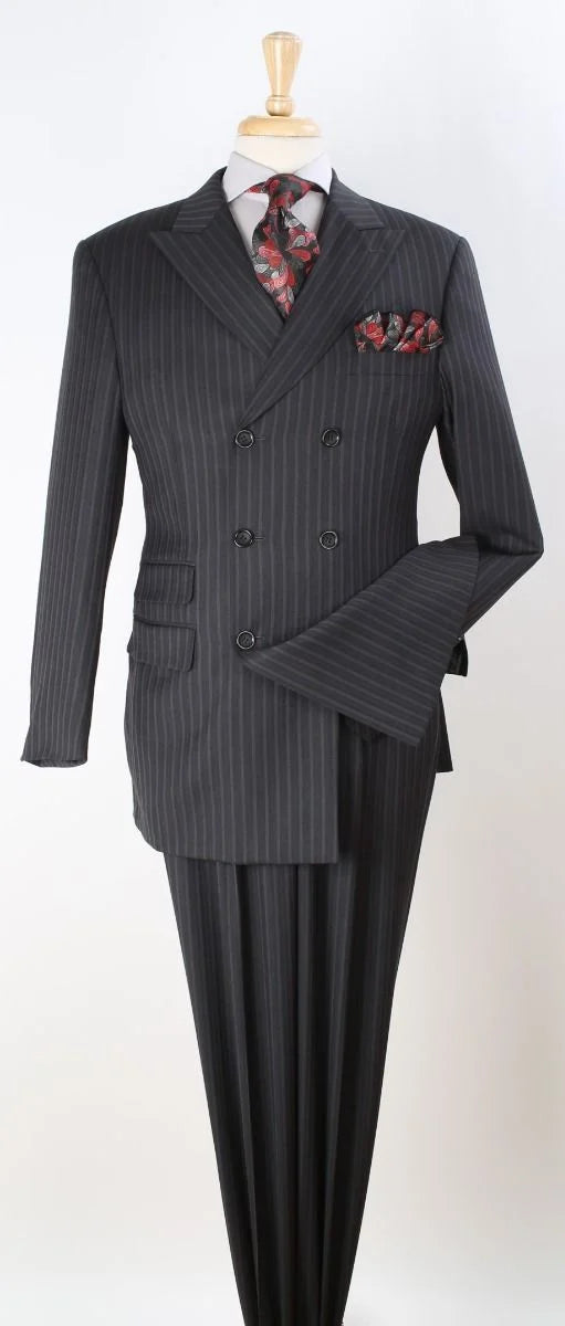 Apollo King Men's 3pc 100% Wool Outlet Double Breasted Suit Fashion Design