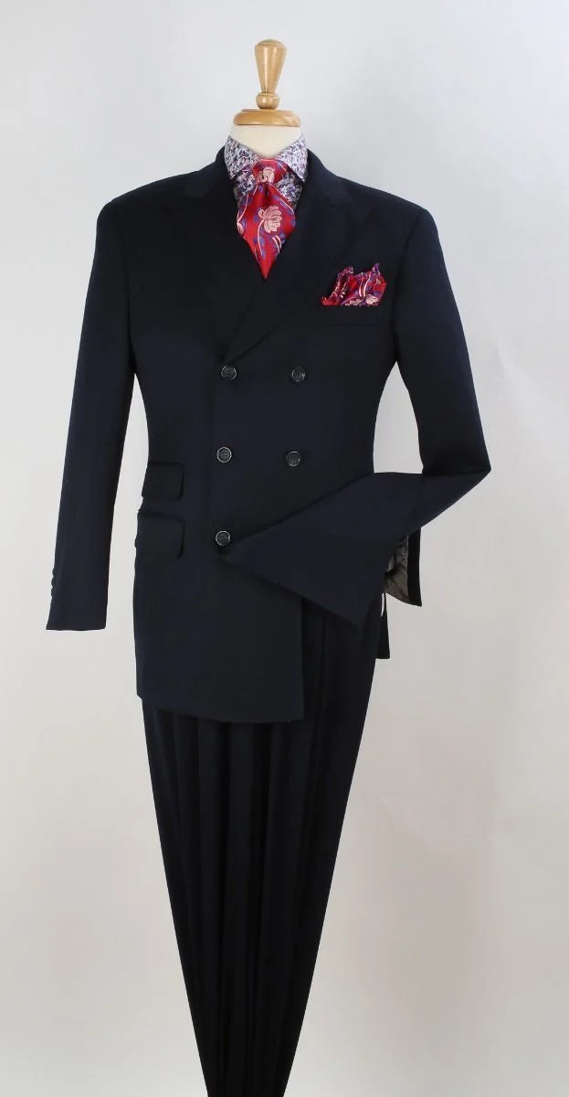Apollo King Men's 3pc 100% Wool Outlet Double Breasted Suit Fashion Design