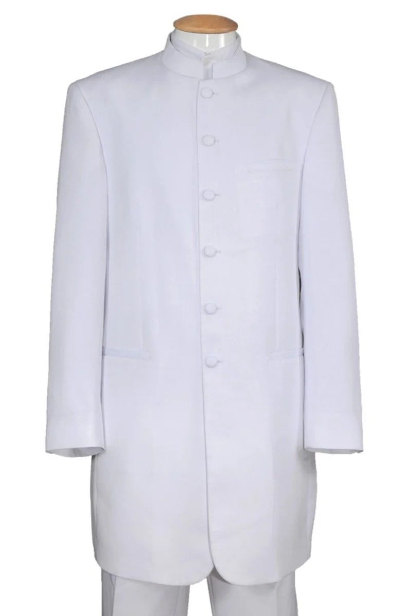 Mandarin Collar White Tuxedo for Men