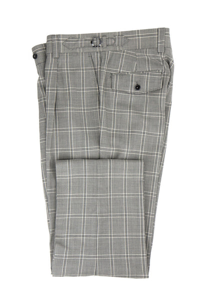 Tiglio Luxe Houndstooth Windowpane Wool Dress Pants