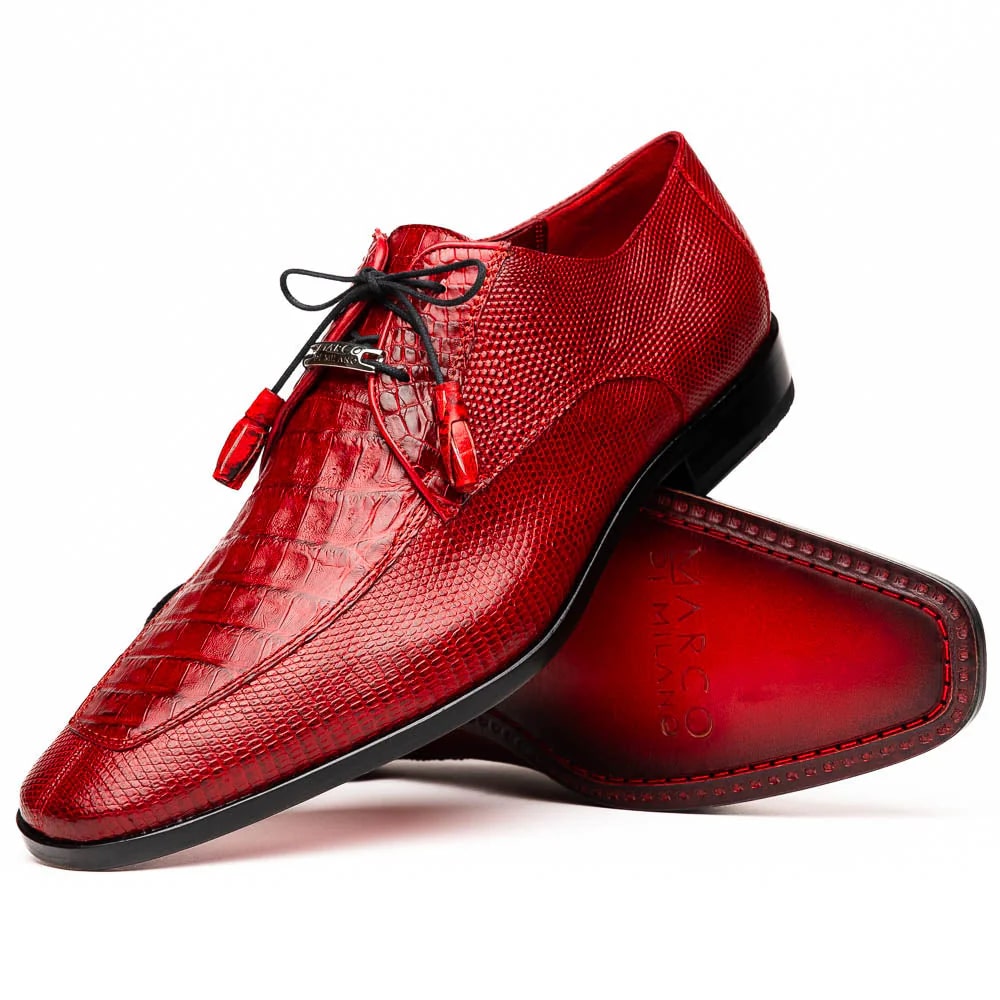 Marco Di Milano Merida Red Lizard & Caiman Oxfords