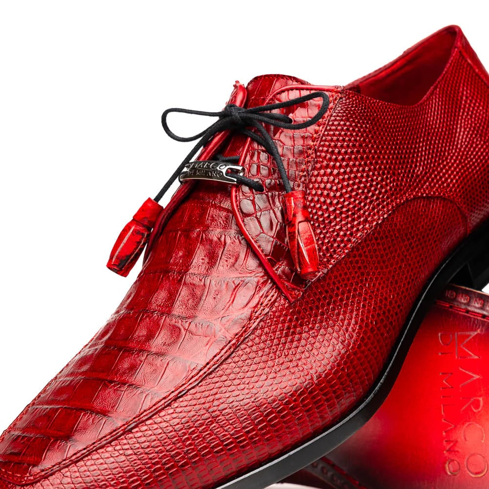 Marco Di Milano Merida Red Lizard & Caiman Oxfords