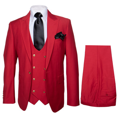 ROSSI MAN Slim Fit Red 3 Piece Suit