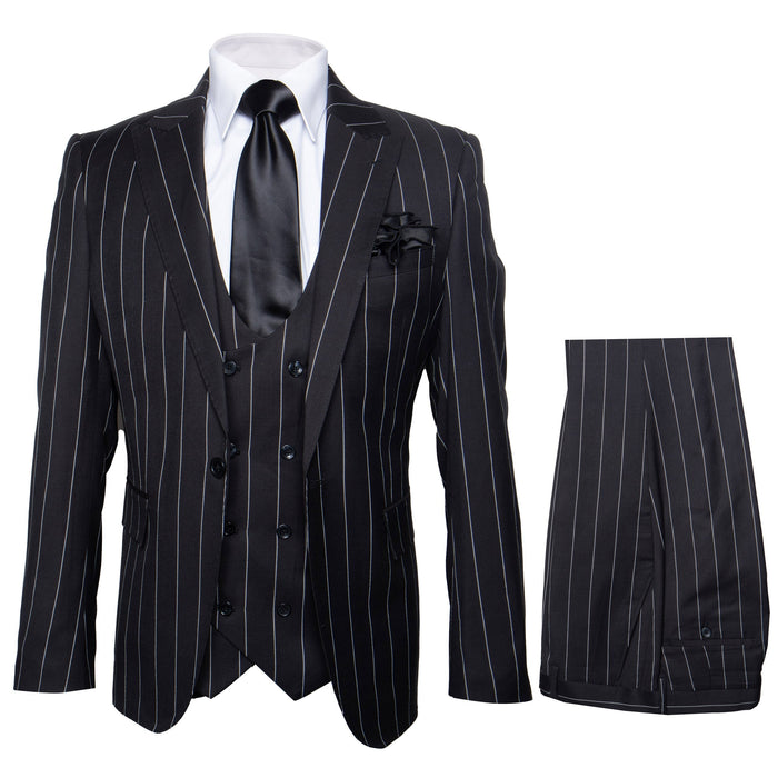 Rossi Man Max RM1728 Black Stripe Slim Suit