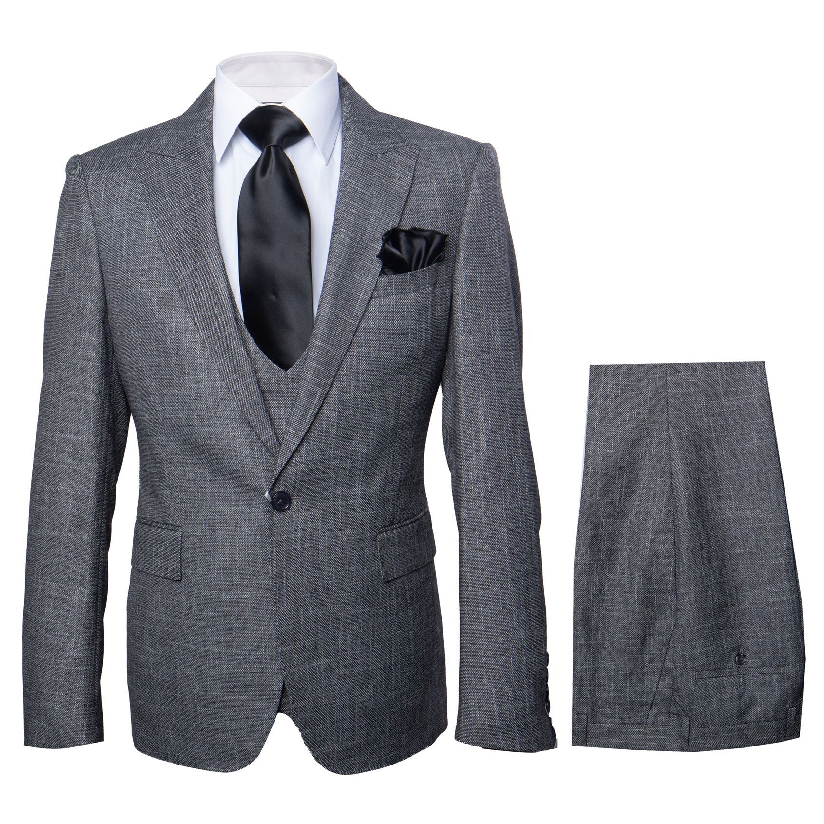 Rossi Man Slim Fit Grey 3-Piece Suit