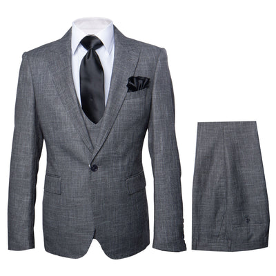 Rossi Man Slim Fit Grey 3-Piece Suit