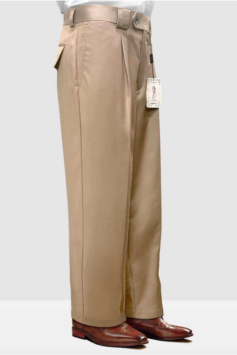 Italian Wool Wide Leg Dress Pants for Men