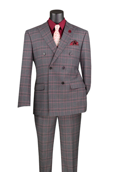 Charcoal Glen Plaid Double Breasted Suit