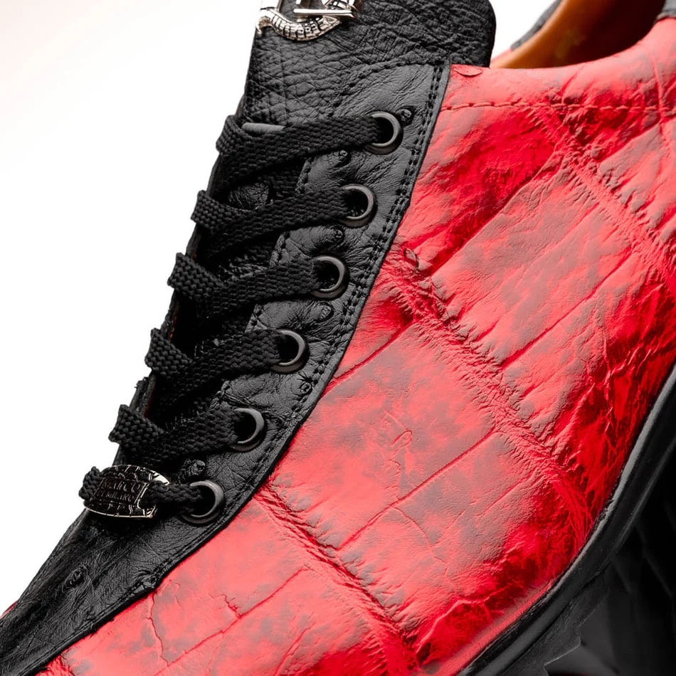 Marco Di Milano Saulo Black & Red Exotic Sneakers
