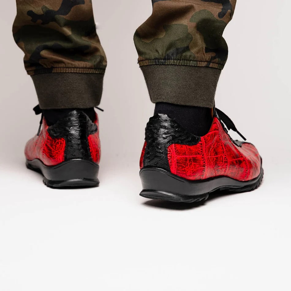 Marco Di Milano Saulo Black & Red Exotic Sneakers