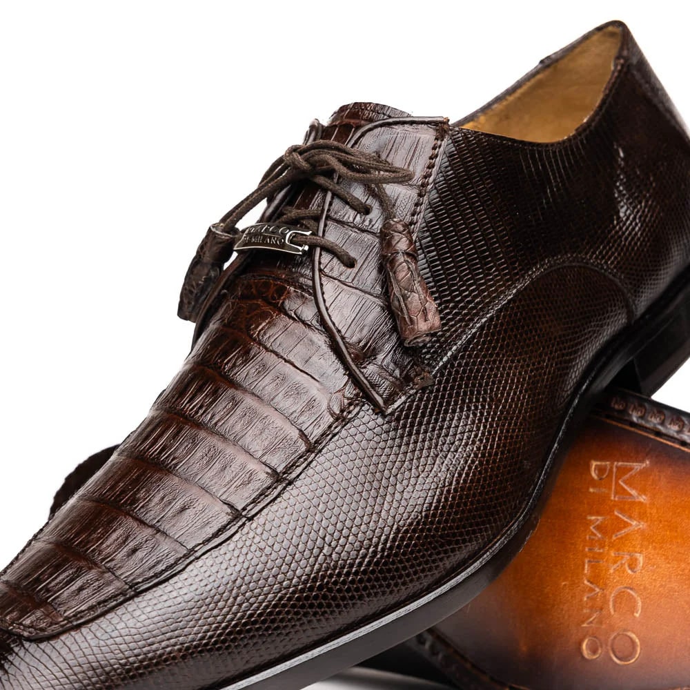 Marco Di Milano Merida Brown Lizard & Caiman Oxfords