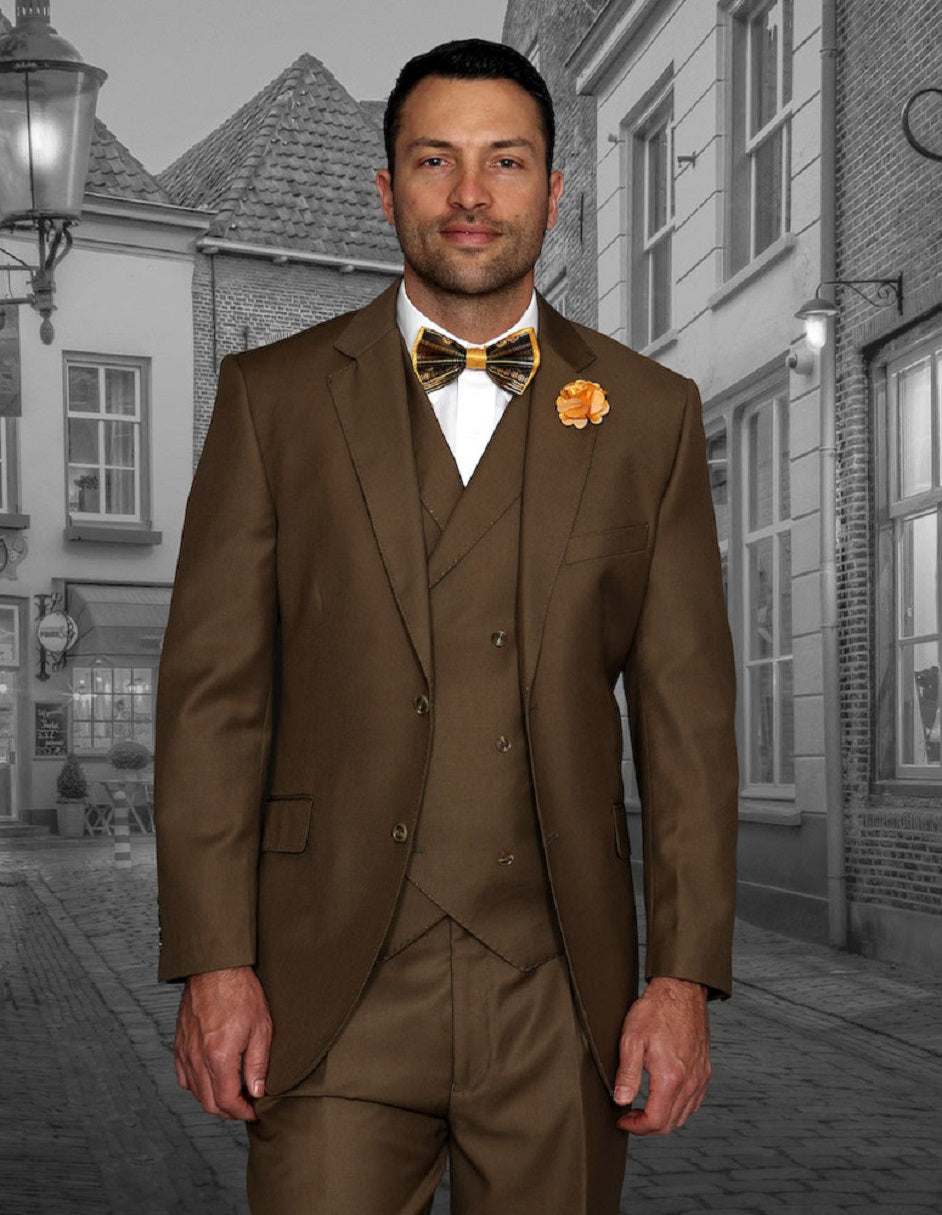 Classic Fit Bronze Suit with Vest