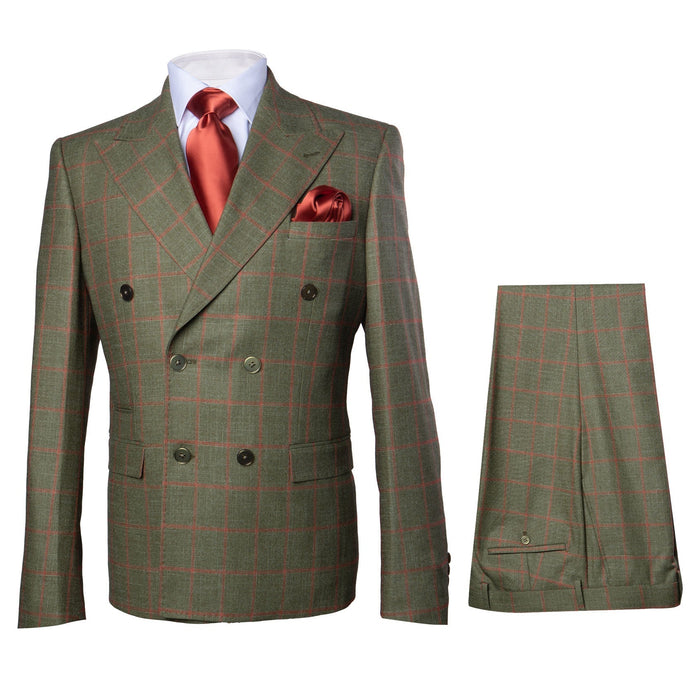 Double-Breasted Rich Green Suit for Men