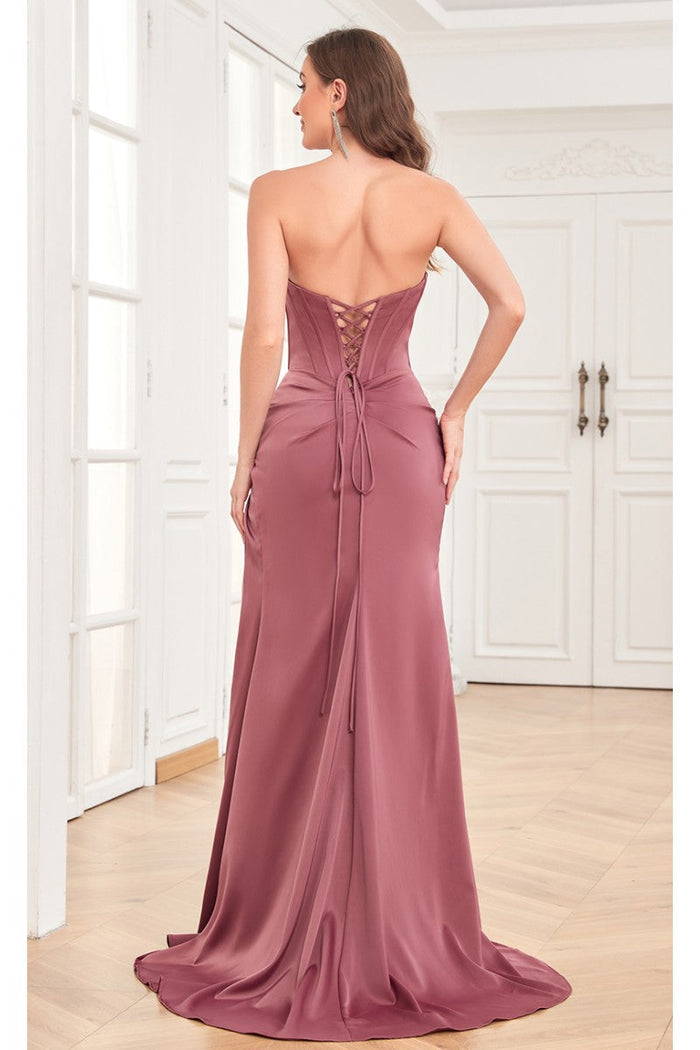 High Couture MJ1000 Prom Fitted Long Formal Corset Evening Dress