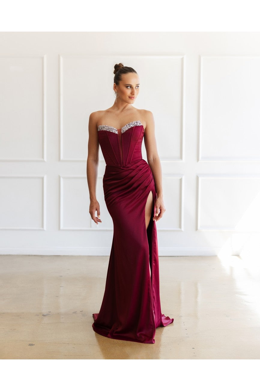 High Couture MJ1000 Prom Fitted Long Formal Corset Evening Dress