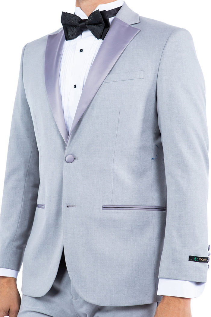 Men's Gray Notch Lapel Tuxedo Jacket