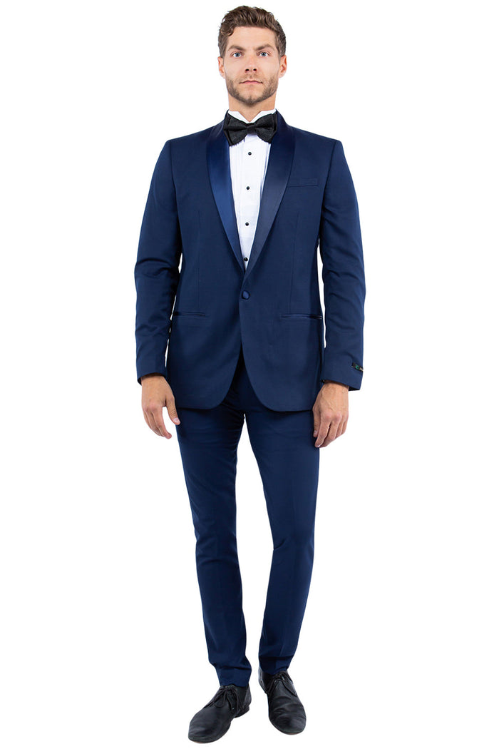 Men's Navy Shawl Collar Tuxedo Jacket