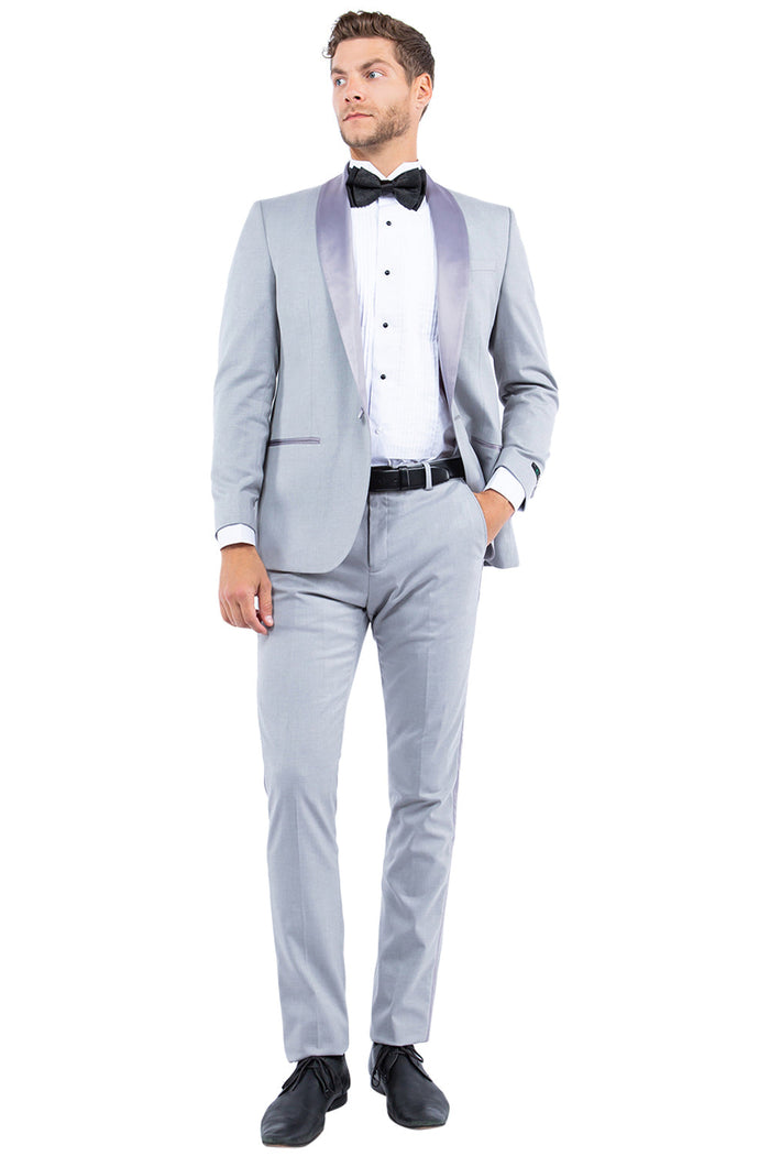 Men's Gray Shawl Collar Tuxedo Jacket