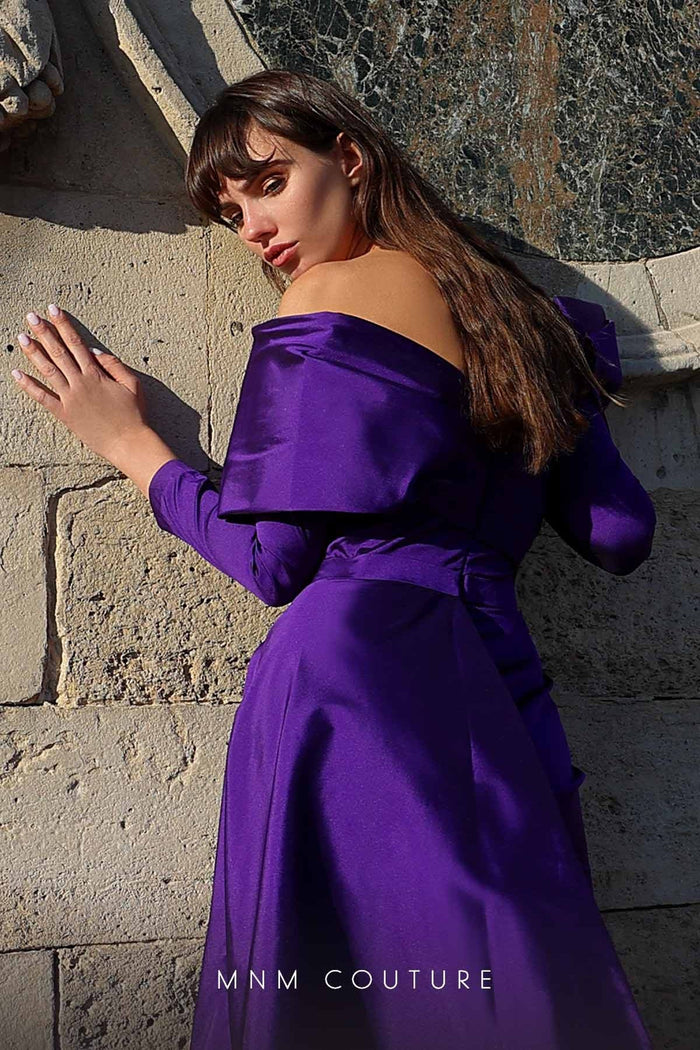 MNM Couture K4030 Blue Evening Gown with Couture Detailing