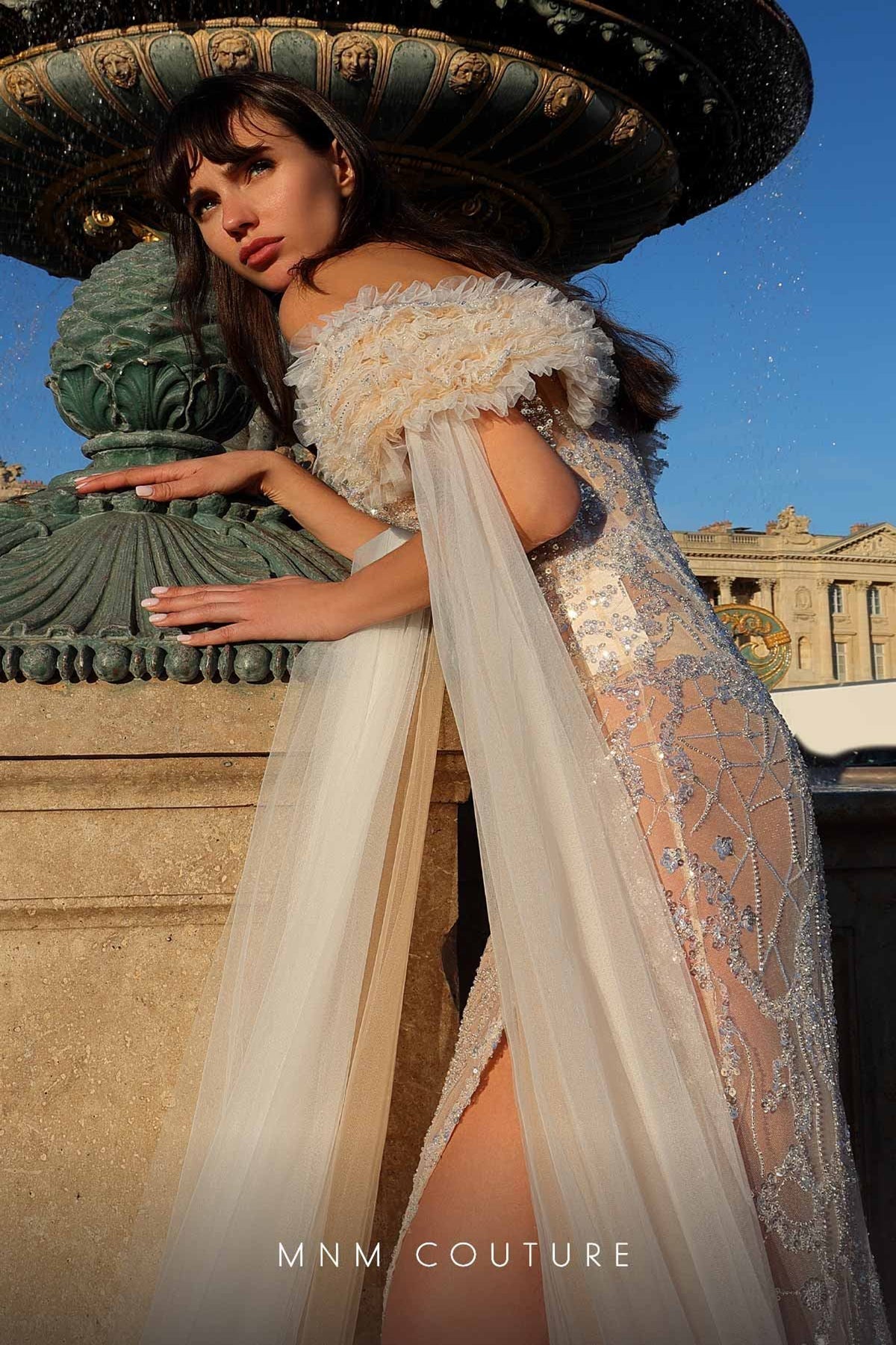 MNM Couture K4034 Blue Couture Evening Gown