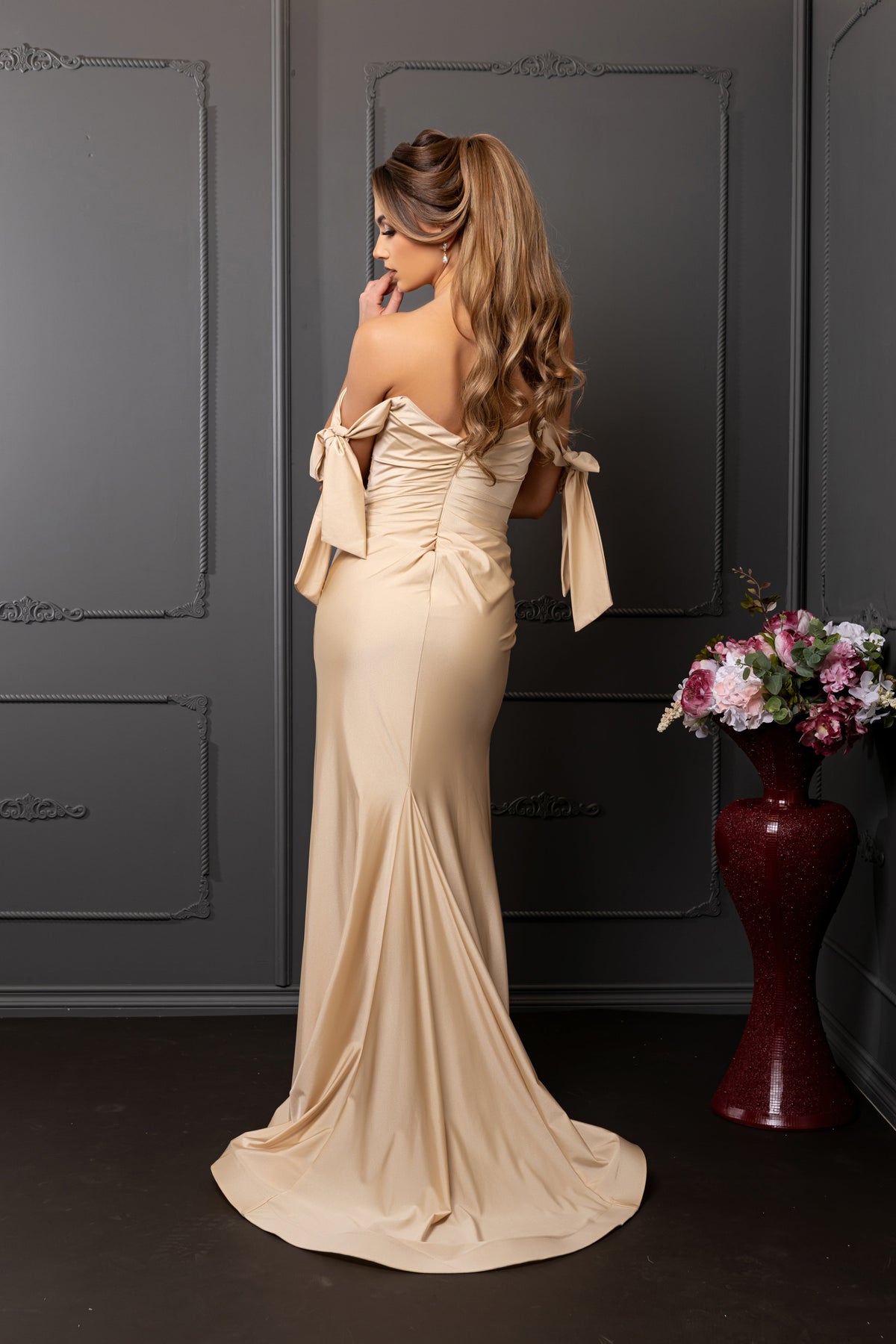 Prom Dress Stretchy Off The Shoulder Plus Size Gown for a Wedding Guest